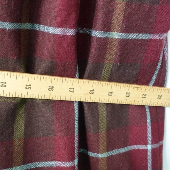 Lands End Skirt 10 Wool Mini Pleated Plaid Windowpane School Grunge Y2K Academia - Picture 3 of 9